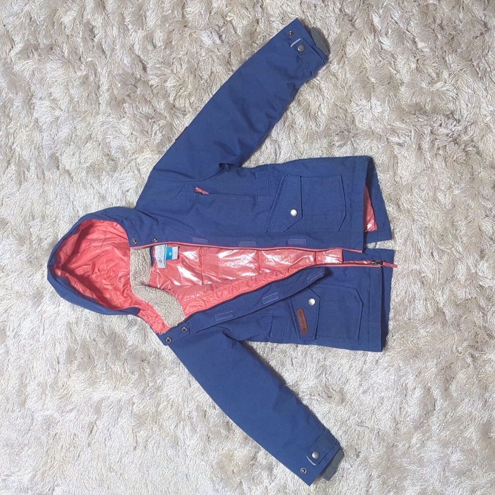 Columbia Boy's Barlow Pass Blue Down Insulated Synthetic Top Jacket XS - Picture 4 of 12